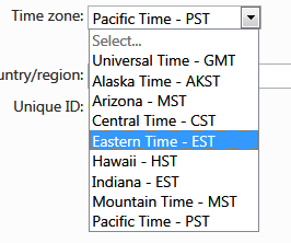 change time zone change time zone